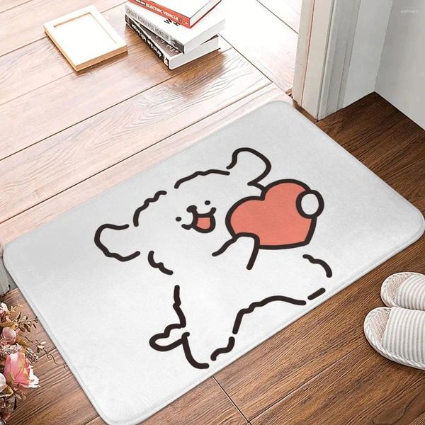 Baignier Mats Ligne Puppy Maltais Adour Amour Met ACCESSOIRES DE SALLE DE SALLE POUR LA DOUCHE DÉCOR HOME DÉCORD