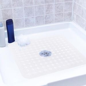 Tapis de bain tapis de douche longue durée Massage Flexible sans Absorption d'eau forme carrée fournitures de salle de bain