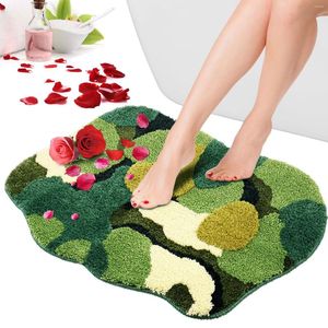 Tapis de Bain Lzyoehin Moss Leaf Tapis de Salle de Bain Tapis Antidérapant Doux Microfibre Absorbant Vert 24