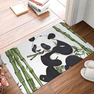 Tapis de bain tapis pour douche décor à la maison mignon Panda manger bambou pied dessin animé toilette séchage rapide antidérapant salle de bain tapis