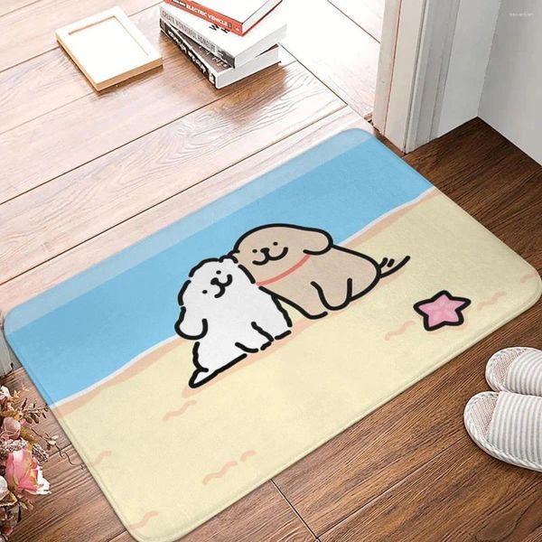 Tapis de bain tapis pour douche décor à la maison belle ligne chien pied plage moderne tapis de toilette séchage rapide antidérapant graphique salle de bain