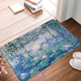 Tapis de bain tapis pour douche entrée de maison nénuphars Claude Monet pied Art tapis de toilette séchage rapide anti-dérapant accessoires de salle de bain