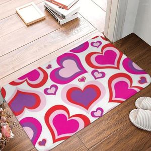 Tapis de bain tapis cuisine porte de douche saint valentin sol rose coeur Art toilette séchage rapide antidérapant personnalisé bricolage salle de bain