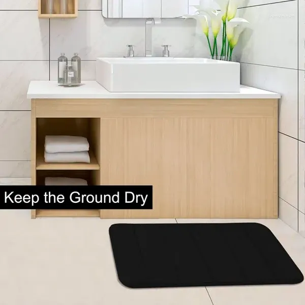 Tapis de mousse de bain Mat à mémoire de bain pour salle de bain douce et confortable super absorbant noir 32 