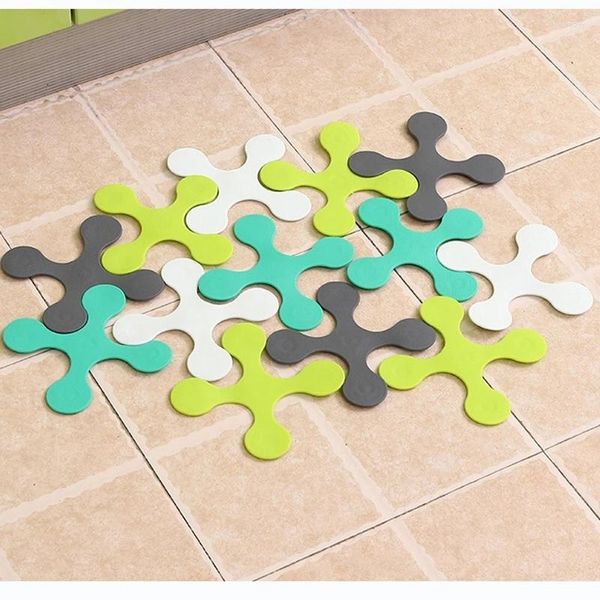 Alfombrillas de baño Alfombrilla antideslizante Baño creativo Empalme Cocina Rompecabezas a prueba de agua