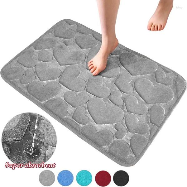 Alfombrilla de baño alfombra ultra suave sin deslizamiento y espuma de memoria absorbente bañera lavado a la máquina de lavado seca