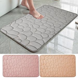 Alfombrillas de baño de espuma viscoelástica, alfombrilla de baño antideslizante, suelo de adoquines, alfombra de piedra absorbente de agua, felpudo para el hogar, alfombrilla de ducha