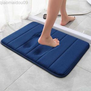 Bath Mats Memory Foam Foot Pad Embossed Bath Mat Water Absorption Non-slip Carpet Absorbent Bathtub Bathroom Shower Rug Doormat Carpet AA230506