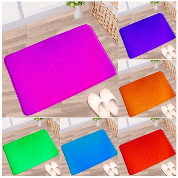 Alfombrillas de baño, alfombrilla de baño de colores modernos, alfombrillas antideslizantes con patrón azul, rojo, verde y morado, decoración del hogar de franela, alfombra para puerta de cocina y pasillo