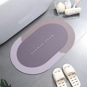 Bath Mats Modern Shower Bathroom Bedroom Anti-Slip Absorbent Carpet Rug Simple Kitchen Entrance Soft Door Bathtub Side Mat Home Decor