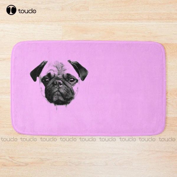 Mattes de bain Mops Puppy Baby Pink Mat Tendy Salle de bain Tapis de salle de bain