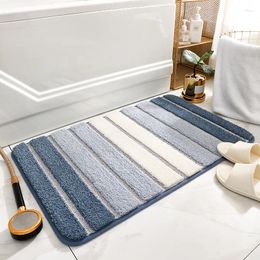 Tapis de bain NIM Simple Stripe Épaissir Tapis de salle de bain antidérapant Grande capacité Super absorbant Tapis à séchage rapide Porte d'entrée floquée