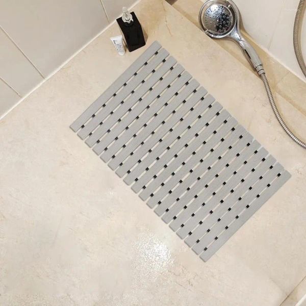 Tapis de bain Tapis de salle de bain antidérapant Douche en PVC avec trous de drainage Support en caoutchouc imperméable Plancher de baignoire à séchage rapide pour
