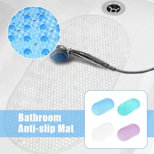 Baignoire de bain Baignoire non glissée PVC Ellipse Transparent Mat de sécurité Douche avec drain Ferme de salle de bain facile à nettoyer Piet créatif