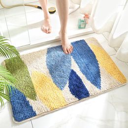 Tapis de bain tapis antidérapant dans la salle de bain fausse fourrure absorbant tapis de douche doux Tolite tapis de sol WC décor à la maison