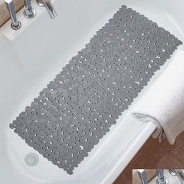 Alfombrillas de baño Bañera antideslizante Ducha Forma de guijarro Hine Alfombra de bañera lavable con orificios de drenaje Ventosas para baño 230921 Entrega directa Ot971