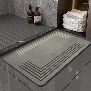 Alfombrillas de baño Mat de absorción nórdica Baño Rápido Dry Anti Slip Diatomáceo Alfombras de ducha de tierra Soft Fat For Watiding Kitchen lavable