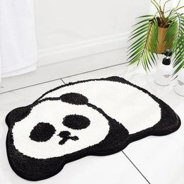 Panda de bain Panda et ours Mat de microfibre Kawaii Salle de bain absorbant Pied toilette douche