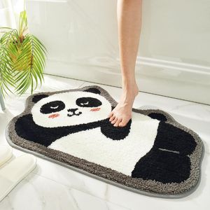 Tapis de bain Panda Forme Tapis antidérapant Anime Tapis de sol Salle de bain Tapis Tapis Microfibre Cartoon