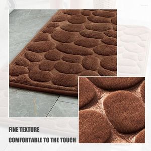 Tapis de bain en relief de galets, tapis de salle de bain Super absorbant et antidérapant, sol de baignoire, salle de douche, porte en mousse à mémoire de forme