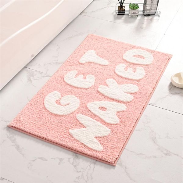 Alfombras de baño Alfombra de baño rosa Get Naked Alphabet Alfombra de flocado suave Almohadilla para pies de ducha Felpudo de entrada Alfombras de absorción de agua Baño De245h