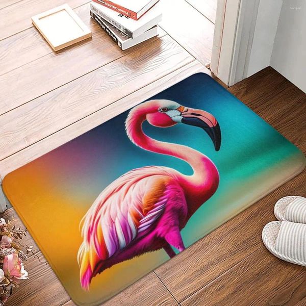 Baignoire tapis flamanto rose tapis de salle de bain du ciel bleu pour la douche pour douche décor de la maison en velours doux.