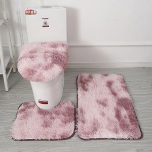Badmatten roze luipaardprint pluche tapijt toiletbrilhoes 3 stuks antislip voetkussen moderne eenvoudige gadgets om warm te houden badkameraccessoires 231019