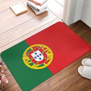 Tapis de bain antidérapant avec drapeau du Portugal, toilettes européennes, séchage rapide, cuisine, salle de douche, absorbant les pieds, accessoires de salle de bain