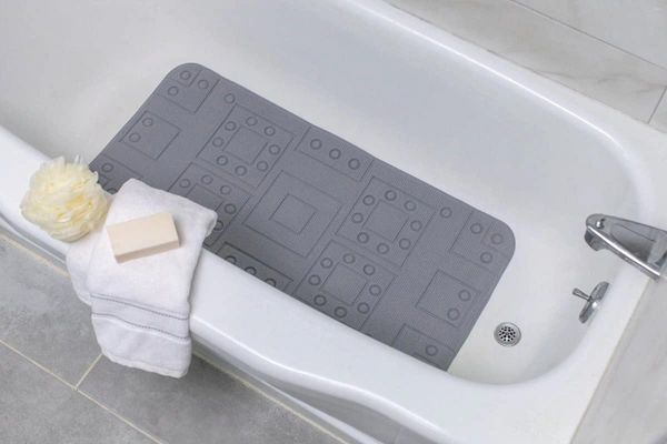 Mattes de bain Practical Grey Safety Grip PVC Anti-slip and Anti-Drop Mat Absorption d'eau douce Skin doux 36 