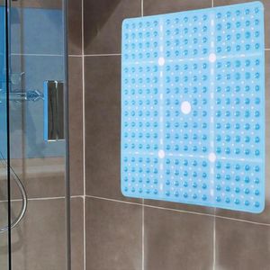 Tapis de bain PVC tapis de douche carré sans glissement avec aspirant sans glissement de surface sécurisée drain de tapis de salle de bain idéal