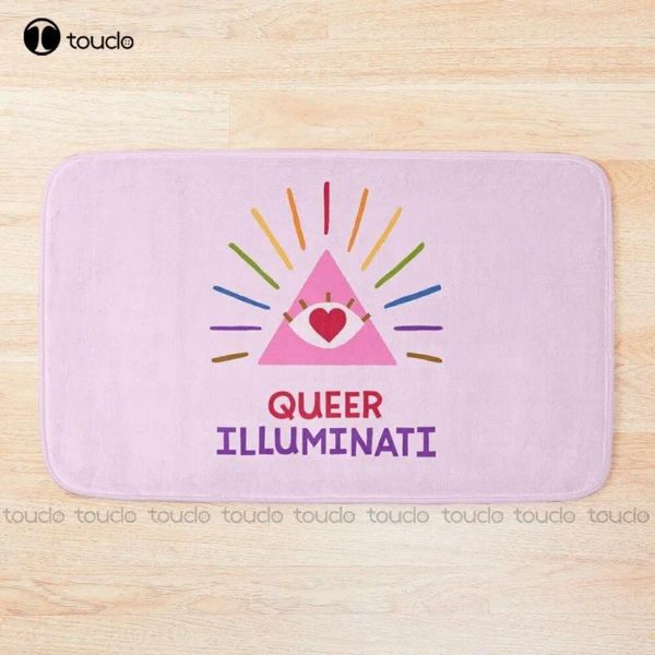 Alfombrillas de baño queer iluminati estatera de baño personalizado alfombra antideslizante