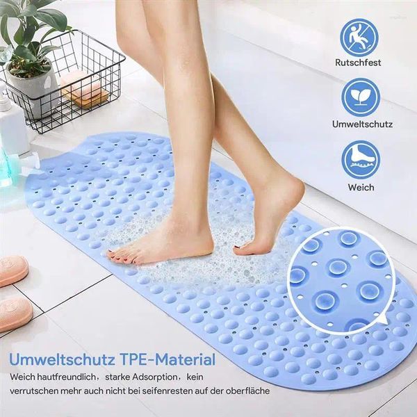 Alfombrillas de baño QWE123 Alfombrilla de baño Orificios de drenaje antideslizantes TPE Almohadilla antideslizante TPE Hogar Lavadero Dormitorio Bañera Accesorios para el piso Regalo