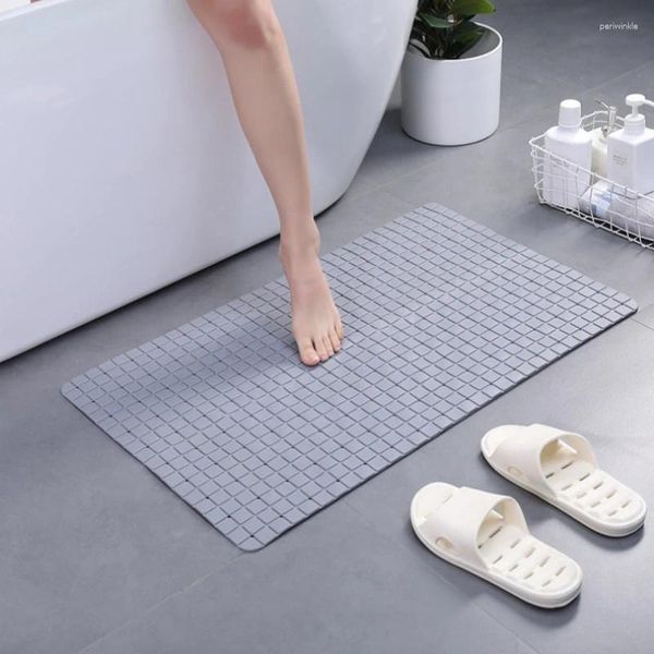 Tapis de bain rectangulaire pour salle de bain, antidérapant, doux, pour douche, Massage, multi-ventouse, vidange rapide, pédale antidérapante