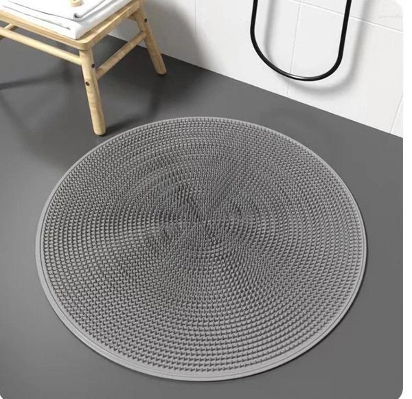 Mattes de bain Round 50 cm Mat à pied Massage de douche de douche de salle de bain Tapis de salle de bain Decorat d'entrée Décoration de tapis accessoire