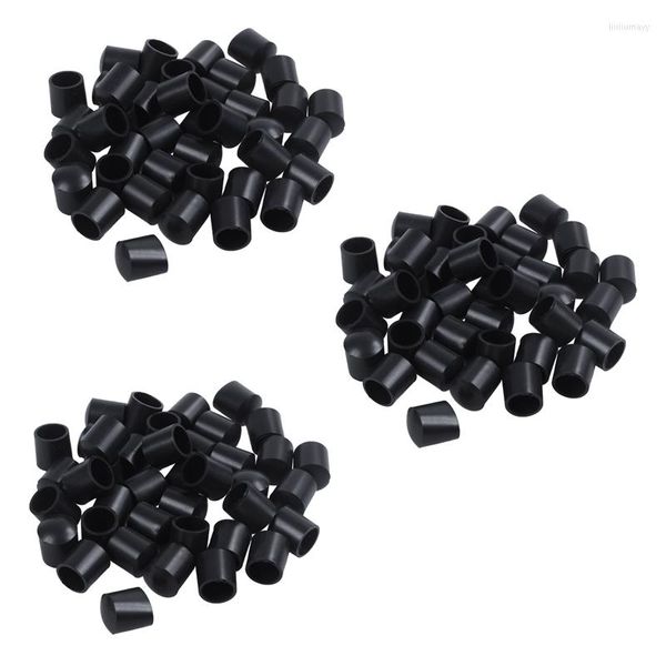 Alfombrillas de baño Tapones de goma 120 piezas Extremos de tubo negros 10 mm redondos