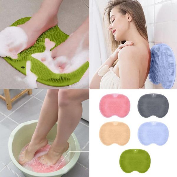 Tapis de bain frotter le tapis de salle de bain pinceau multi-fonctions sompte massage des pieds sans glissement.