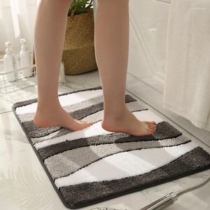 Tapis de bain pour salle de bain pour eau douce absorbant non glisser microfibre tapis en peluche Produits lavables