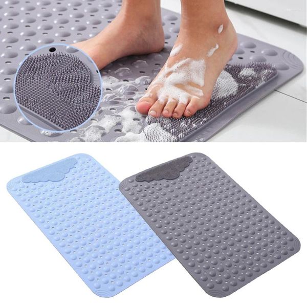 Tapis de douche des tapis de bain non glissement avec zone de massage des pieds planchers de salle de bain étalls aspirants trous de drainage