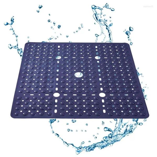 Tapis de bain douche tapis carré sans glissement avec trous de drain