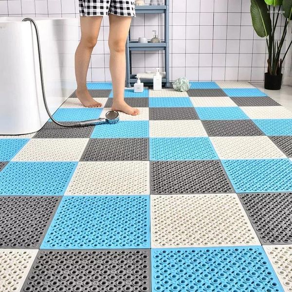 Tapis de bain Tapis de sol pour salle de douche Drainage surélevé Artefact Salle de bain antidérapant Grande pédale Intervalle sanitaire Pavage de toilettes 30x30x1cm