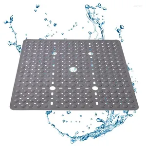 Tapis de bain tapis carré de douche antidérapant avec trous de drainage, doux et robuste, lavable en Machine pour la maison