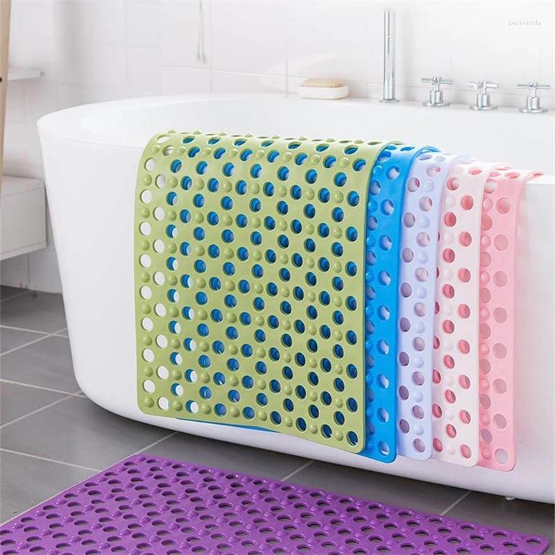 Bath Mats Simple Solid Color Home Shower Room Non-slip Floor Mat Porous Hydrophobic Bathroom Pad Thickened Foot Massage