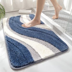 Tapis de bain Simple épaissir grande capacité absorbant l'eau tapis de salle de bain floqué séchage rapide anti-dérapant tapis de bain doux baignoire côté tapis tapis 230922