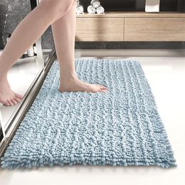 Tapis de bain doux Chenille chambre touffeté tapis absorbants maison anti-dérapant tapis de douche sol décoratif entrée lavable tapis 221123