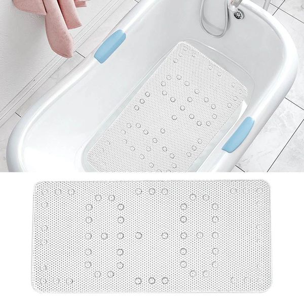 Alfombrillas de baño Manta de tiro de gran tamaño suave PVC Ventosa Bañera Anti Pad Espuma Baño Ducha Pie Blanco 27.5 