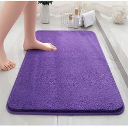 Badmatten Effen Kleur Pluizige Badkamer Mat Antislip Bad Tapijten Deurmat Voor Toilet Absorberend Vloerkleed Naast Bad Wastafel Wasbaar 230607