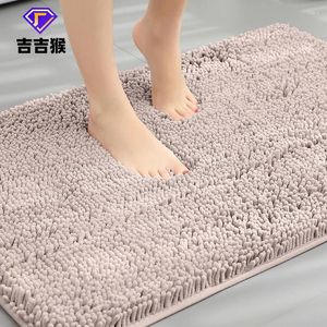 Badmatten vaste kleur verdikte chenille vloer mat badkamer pluche deken ingang absorberend en niet -slip tapijt