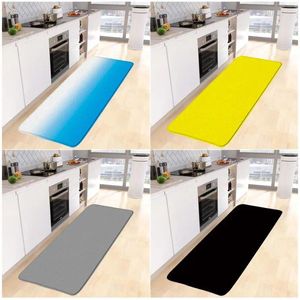 Alfombrillas de baño de color sólido juego de piso de cocina amarillo azul azul ombre arte ombre moderna decoración del hogar alfombras antideslizadores