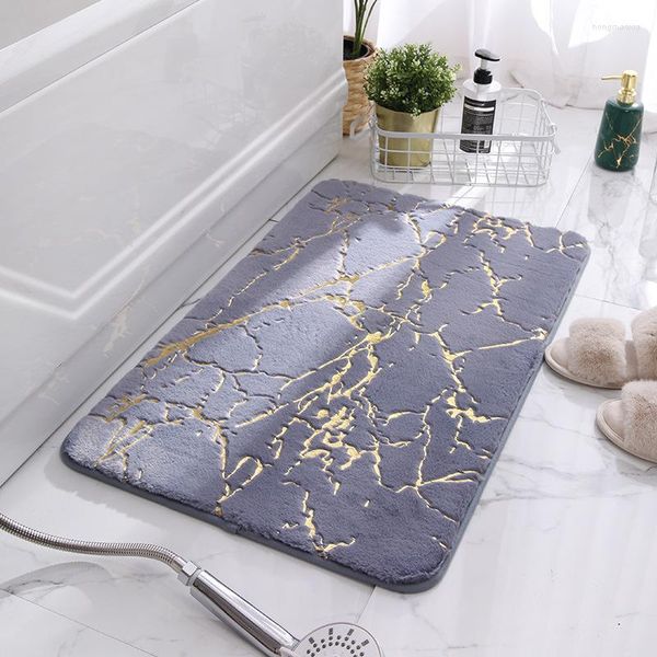 Alfombras de baño con patrón de piedra, alfombra de pelo sintético, decoración absorbente, alfombra de baño, dormitorio, ducha, pasillo, alfombra antideslizante pequeña