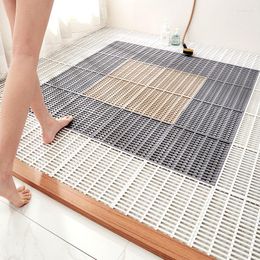 Badmatten Gestreepte Badkamer TPE Anti Drop Voet Mat Gesplitste Antislip Waterdichte Holle Vloer Accessoires